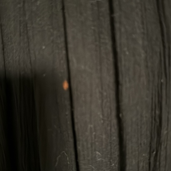 EUC free people black ruffles mini dress w/low back & gold beads around neckline - Picture 4 of 4